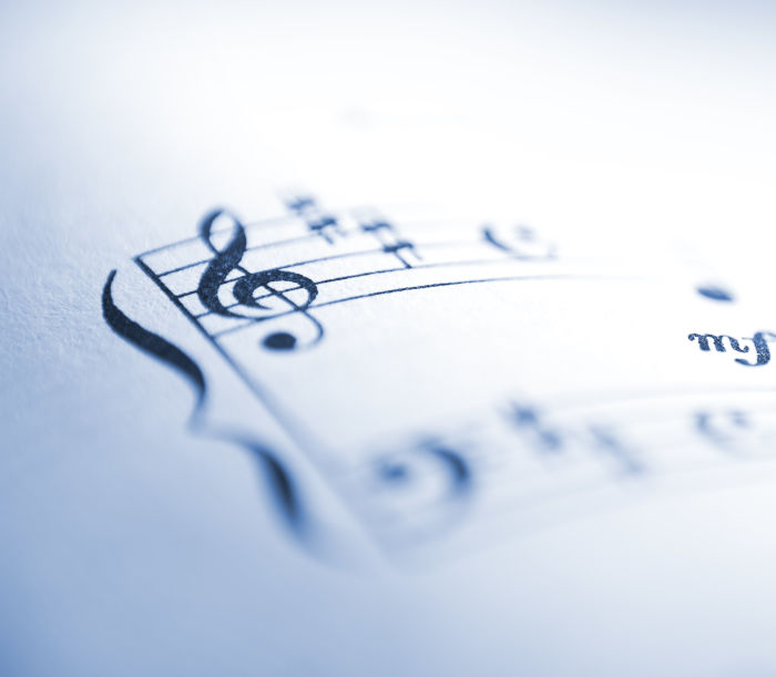 Closeup of sheet music
